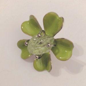 $8 bundle price/Green and gold enamel painted ring